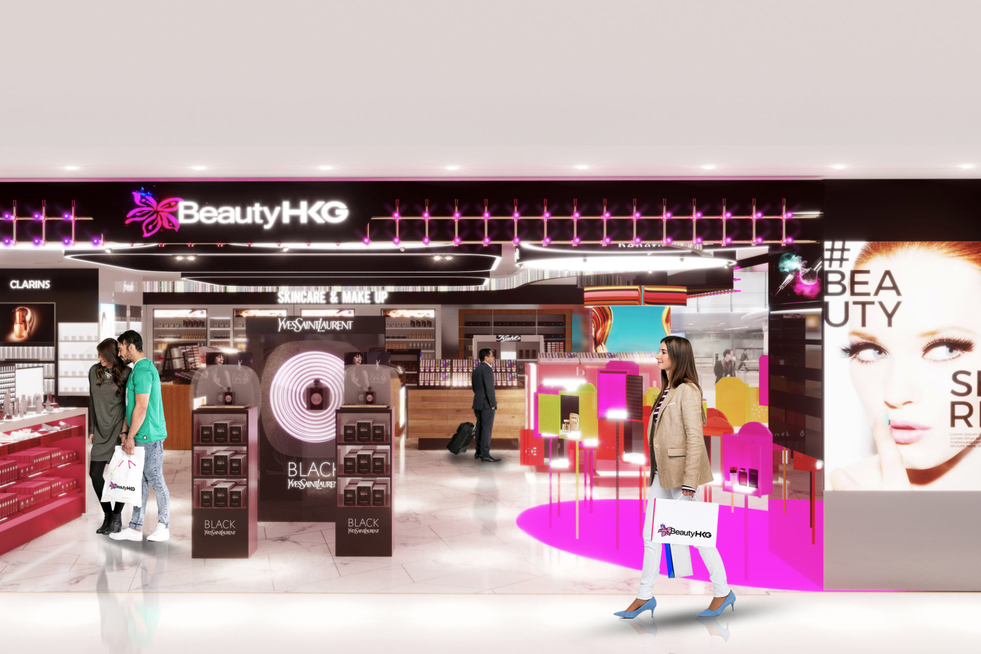 Hong Kong airport brand activation and POS display