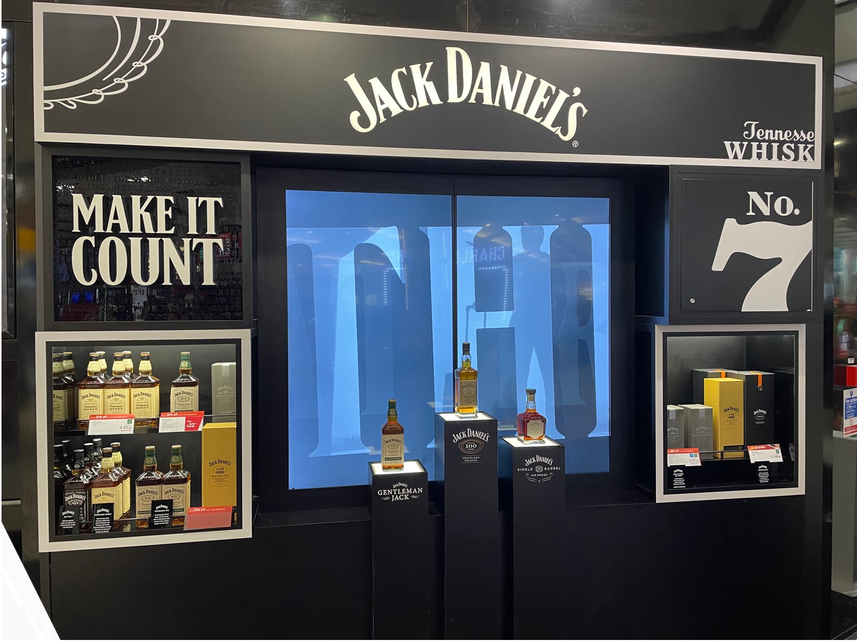 Jack Daniels airport POS display